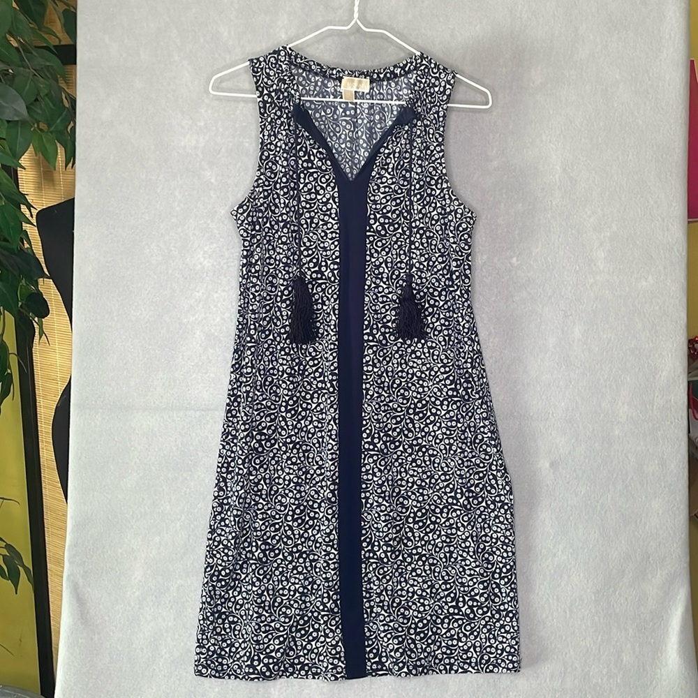 Michael Kors Women's Sleeveless Summer Dress XS Navy White Stretch Like New - Picture 1 of 5
